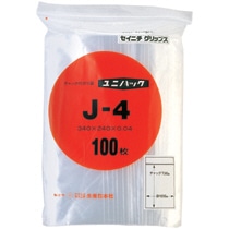 セイニチ ユニパック チャック付 ポリエチレン ヨコ240×タテ340×厚み0.04mm J-4 1パック(100枚)