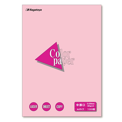 長門屋商店 Color Paper A4 中厚口 桃 ナ-3221 1冊(100枚)