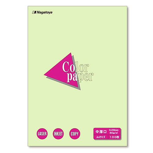 長門屋商店 Color Paper A4 中厚口 若草 ナ-3206 1冊(100枚)