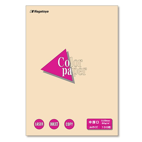 長門屋商店 Color Paper A4 中厚口 アイボリー ナ-3215 1冊(100枚)