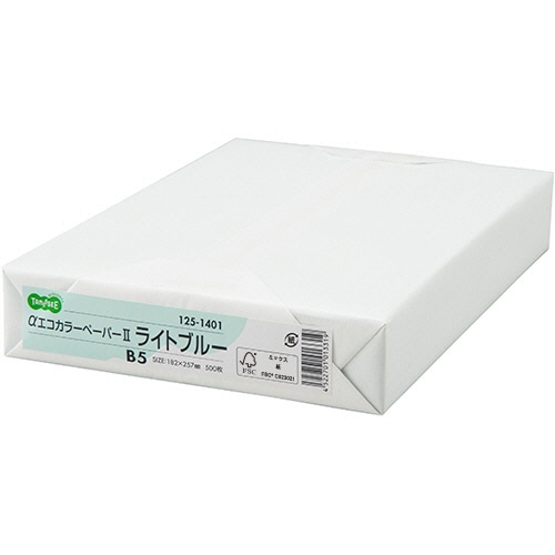 TANOSEE αエコカラーペーパーII B5 ライトブルー 1冊(500枚)