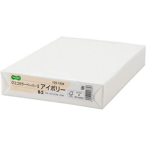 TANOSEE αエコカラーペーパーII B5 アイボリー 1冊(500枚)