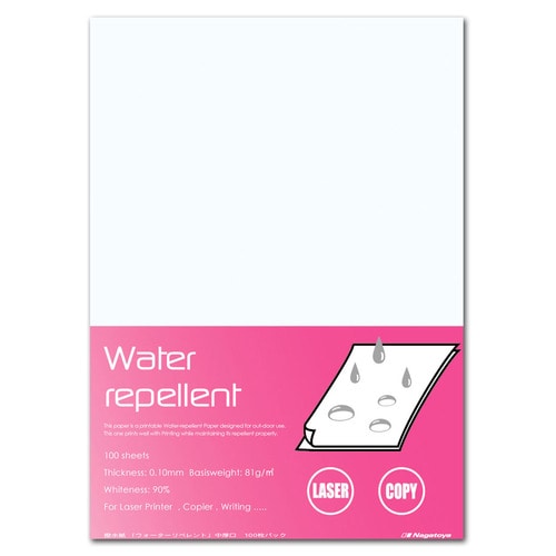 長門屋商店 撥水紙 ウォーターリペレント A4 中厚口 81g ナ-WR101 1冊(100枚)
