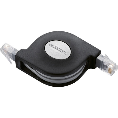 エレコム カテゴリー5準拠 携帯巻取LANケーブル ブラック 2.5m LD-MCTU/BK2 1本