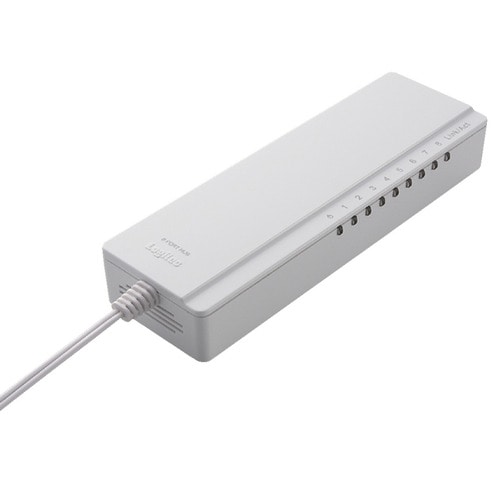 ロジテック 100BASE-TX対応 スイッチングハブ 電源内蔵 タップ型 8ポート LAN-SW08P/TAPA 1台