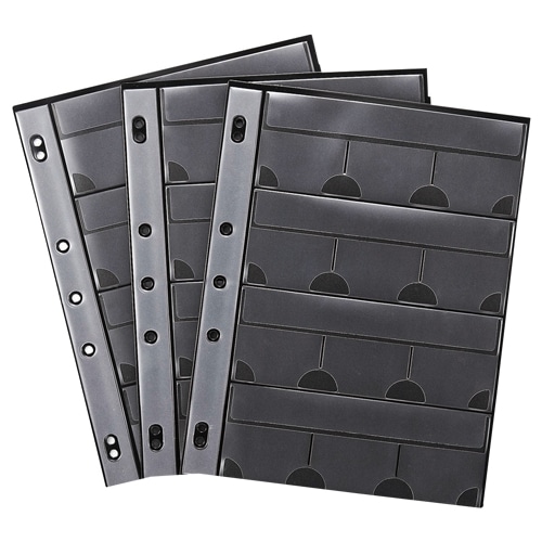 サンワサプライ メモリーカードファイルケースシート A4 2・3・4穴 片面12ポケット FC-MMC9BK 1パック(3枚)