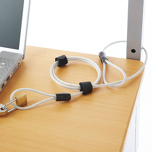 ナカバヤシ セキュリティワイヤー 2m シルバー SLW-4020CL 1パック