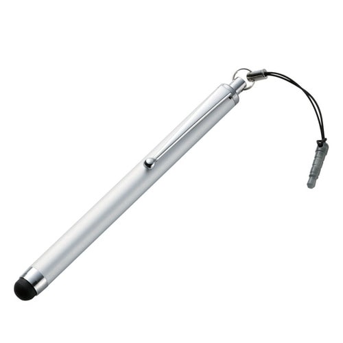 エレコム スマートフォン対応タッチペン ロングタイプ シルバー P-TPLSV 1本