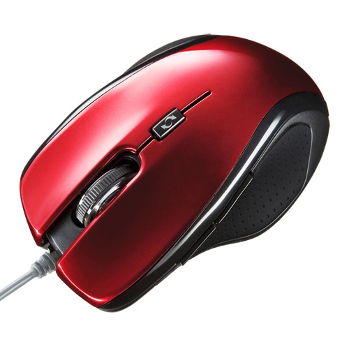サンワサプライ ブルーテック USB有線 マウス レッド MA-117HR 1個