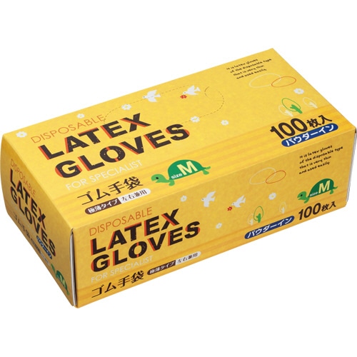 ラテックス手袋 パウダーイン M ENA-T-002 1箱(100枚)
