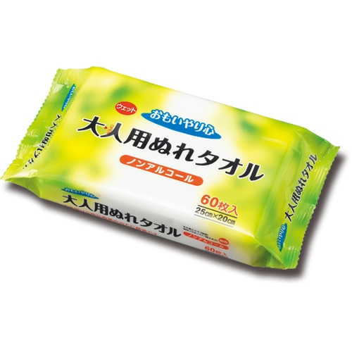 三昭紙業 「おもいやり心」 大人用ぬれタオル N-60 1パック(60枚)