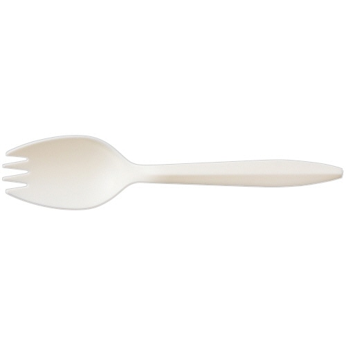 シモジマ SWAN 惣菜用フォークスプーン バイオ入り 14cm 単袋 1パック(100本)