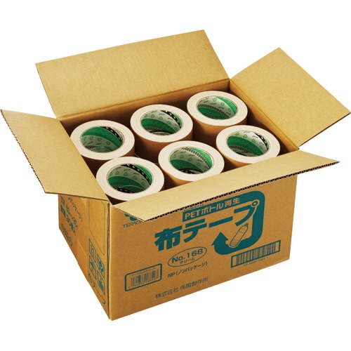 寺岡製作所 再生PETボトル布テープ No.168ノンパッケージ 50mm×25m No.168NP 1箱(30巻)