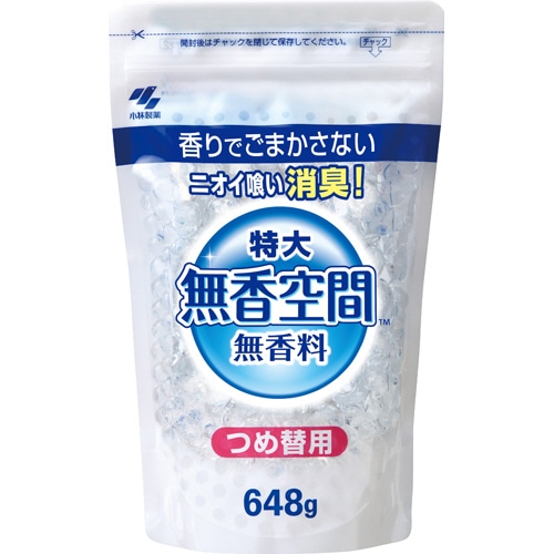 小林製薬 無香空間 特大 つめ替用 648g 1個