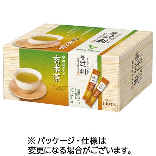 片岡物産 辻利 インスタント宇治抹茶入り玄米茶 1箱(100本)