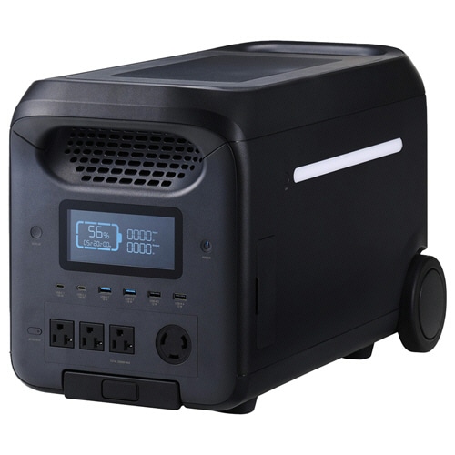 エレコム ポータブル電源 2500P 2560Wh AC出力2500W ブラック DE-PS2500PBK 1台