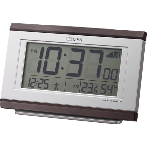 シチズン 電波デジタルめざまし時計 茶色木目仕上 8RZ161-006 1台