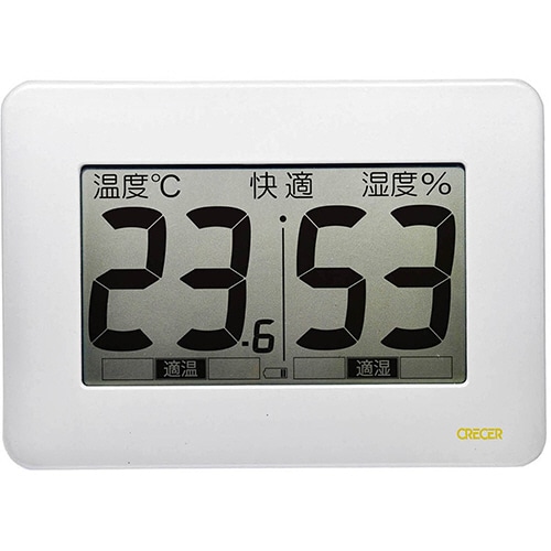 クレセル 超大画面デジタル温湿度計 CR-3000W 1個