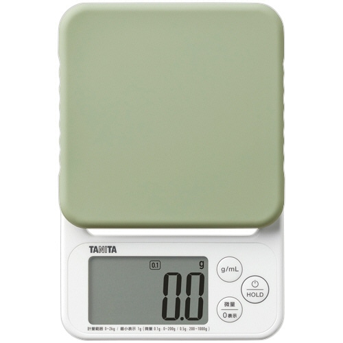 タニタ　デジタルクッキングスケール　２ｋｇ　グリーン　ＫＪ－２２２－ＧＲ　１台