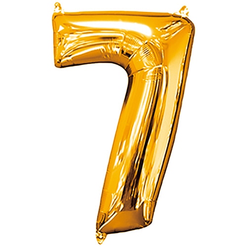 タカラテック　レターバルーン　数字　「７」　ゴールド　０２０３６７０１０７　１個