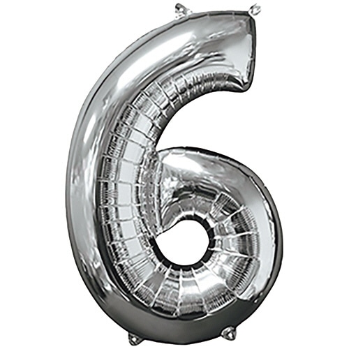 タカラテック　レターバルーン　数字　「６」　シルバー　０２０３６７０２３６　１個