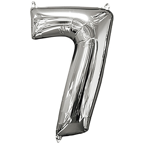 タカラテック　レターバルーン　数字　「７」　シルバー　０２０３６７０２３７　１個