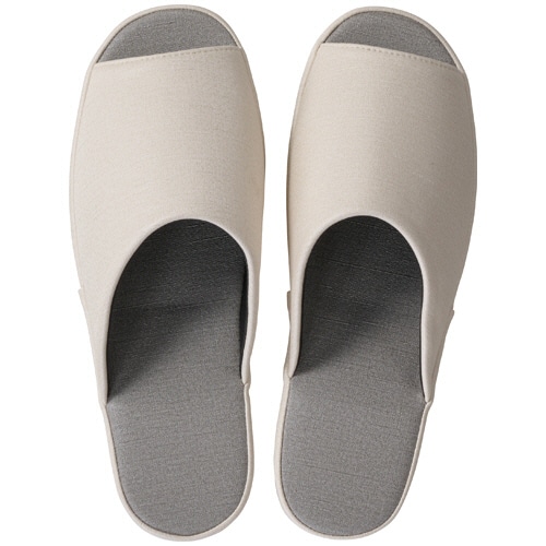 ハピラ 生地調ビニールコンフォートスリッパ ラスター ホワイト×グレー TFB008-WHGY 1足