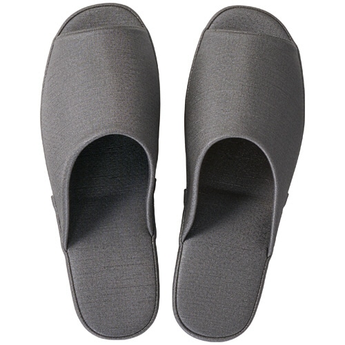ハピラ 生地調ビニールコンフォートスリッパ ラスター チャコール TFB008-CH 1足