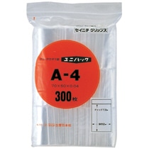 セイニチ ユニパック チャック付 ポリエチレン ヨコ50×タテ70×厚み0.04mm A-4 1パック(300枚)