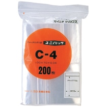 セイニチ ユニパック チャック付 ポリエチレン ヨコ70×タテ100×厚み0.04mm C-4 1パック(200枚)