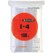 セイニチ ユニパック チャック付 ポリエチレン ヨコ200×タテ280×厚み0.04mm I-4 1パック(100枚)
