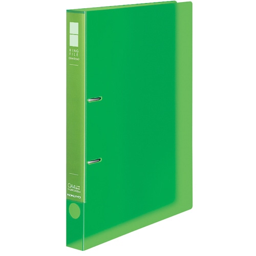 コクヨ リングファイル(スリムスタイル) クリアカラー A4タテ 2穴 220枚収容 リング内径26mm 背幅33mm ライトグリーン フ-URFC430NLG