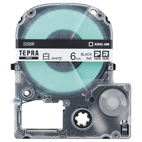 キングジム テプラ PRO テープカートリッジ 6mm 白/黒文字 エコパック SS6K-10PN 1パック(10個)