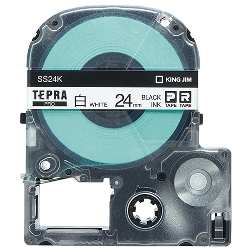 キングジム テプラ PRO テープカートリッジ 24mm 白/黒文字 エコパック SS24K-10PN 1パック(10個)