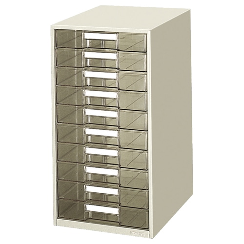 コクヨ レターケース 透明プラスチック引き出しタイプ A4タテ 10段 ライトグレー LC-G10M 1台