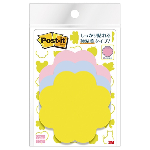 3M ポスト・イット シルエットノート 強粘着タイプ フラワー 3色 SSS-FLN 1パック(3冊)