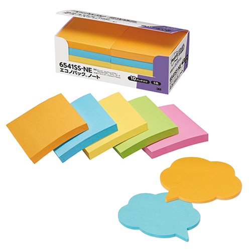 3M ポスト・イット スペシャルパック 強粘着ノート 75×75mm ネオンカラー5色 6541SS-NE-OSP 1パック