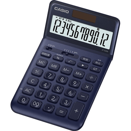 カシオ デザイン電卓 12桁 ジャストタイプ ネイビー JF-S200-NY-N 1台