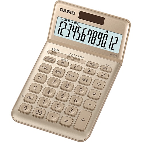 カシオ デザイン電卓 12桁 ジャストタイプ ゴールド JF-S200-GD-N 1台