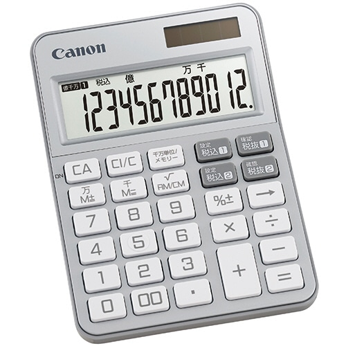キヤノン カラフル電卓 ミニ卓上 KS-125WUC-SL 12桁 シルバー 2307C002 1台