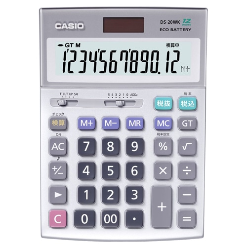 カシオ 本格実務電卓 12桁 デスクタイプ DS-20WK 1台