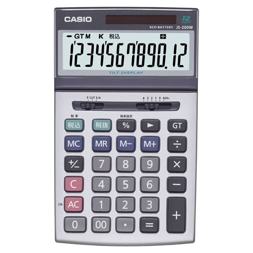 カシオ 本格実務電卓 12桁 ジャストタイプ JS-200W-N 1台