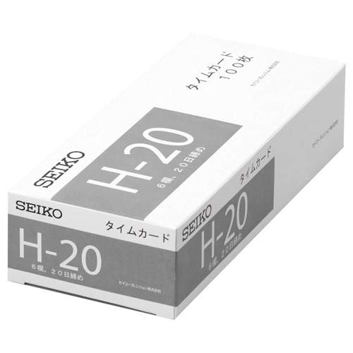 セイコーソリューションズ セイコー用片面タイムカード 20日締 6欄印字 CA-H20 1パック(100枚)