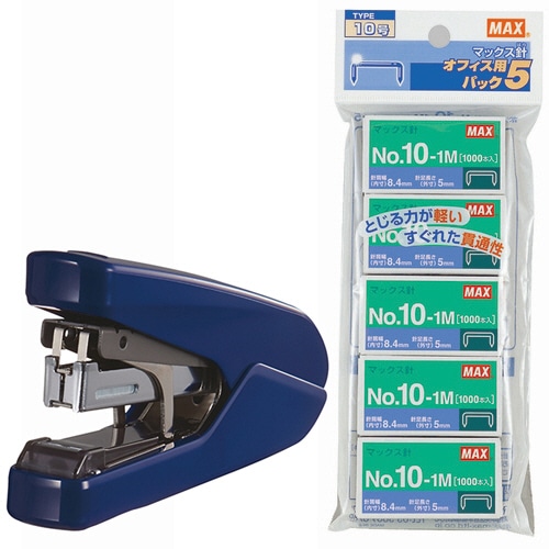 マックス パワーフラット 26枚とじ+ホッチキス針 小型10号セット 1セット