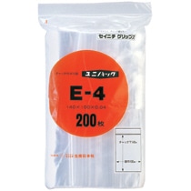 セイニチ ユニパック チャック付 ポリエチレン ヨコ100×タテ140×厚み0.04mm E-4 1パック(200枚)
