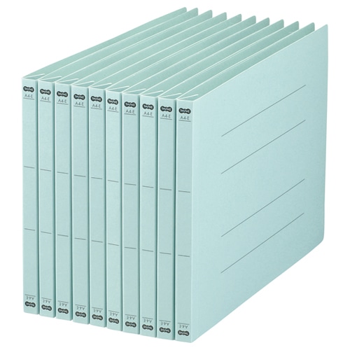 TANOSEE フラットファイル(NS) A4ヨコ 150枚収容 背幅18mm 青 1パック(10冊)