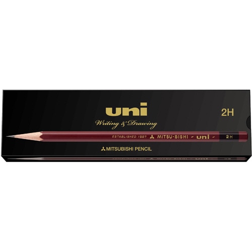三菱鉛筆 六角事務用鉛筆 ユニK(紙箱) 2H UKN2H 1ダース(12本)