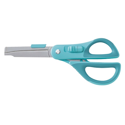 コクヨ 2Wayハサミ(ハコアケ) グルーレス刃 刃渡り65mm ブルー ハサ-P410B 1本