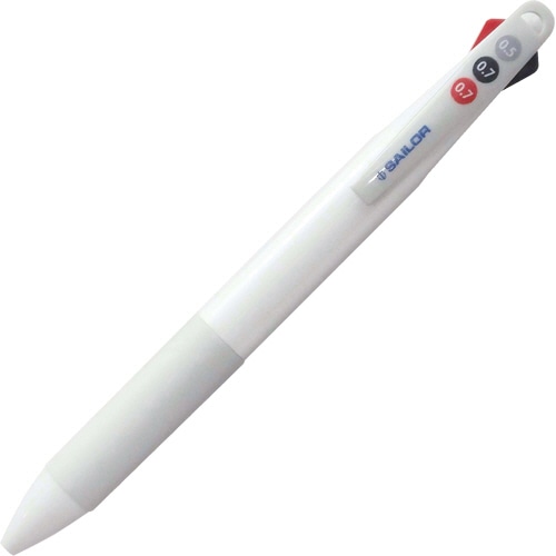 セーラー万年筆 2色油性ボールペン フェアラインBBR 黒(0.7/0.5)・赤(0.7) 軸色:ホワイト 16-0262-210 1本