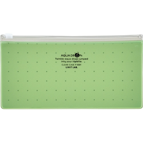 リヒトラブ AQUA DROPs クリヤーケース PEN(通帳) 黄緑 F-5301-6 1枚